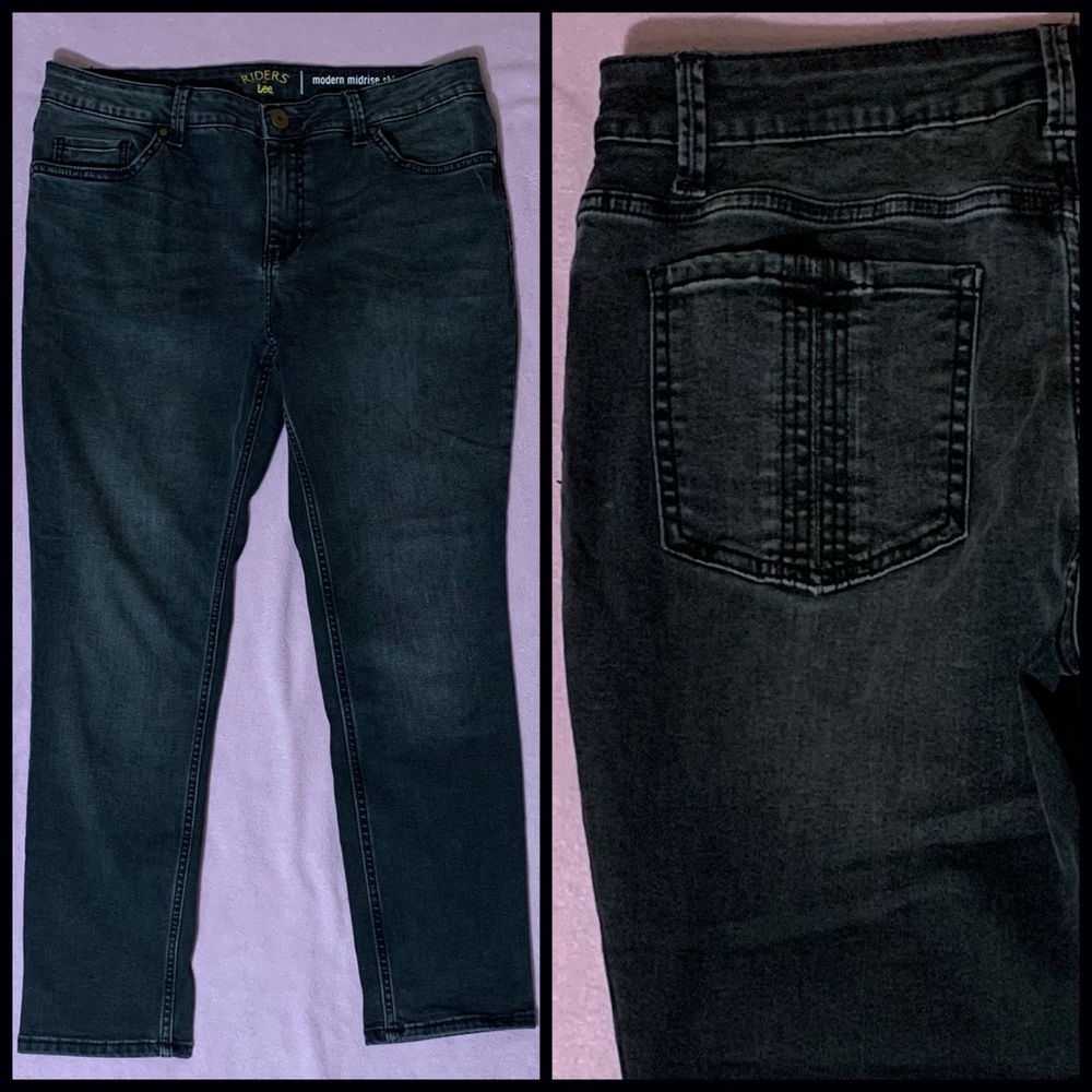 Riders Midrise Skinny Black Jeans